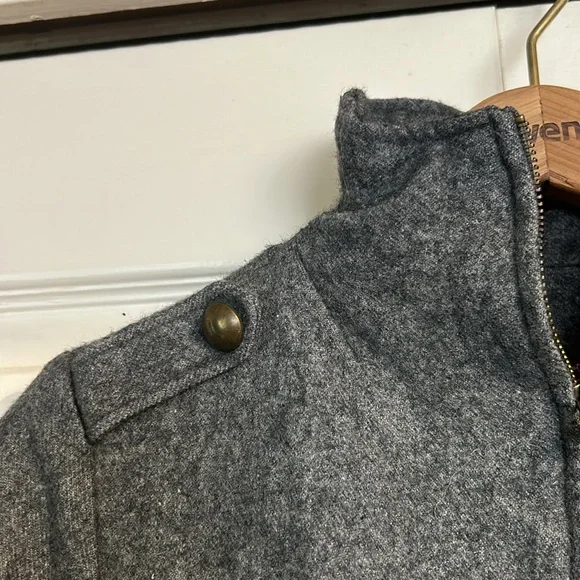 Wool Jacket High Collar Military Style - Picture 5 of 7